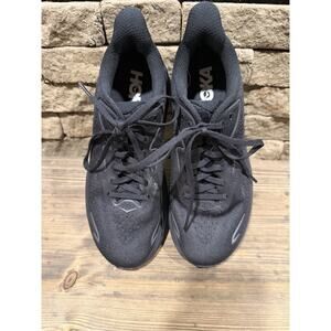 Womens Hoka One One Clifton 10 Triple Black Running Shoes Size 7.5
